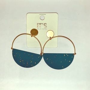 IT’S SENSE Green and Gold round drop earrings